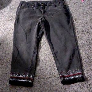Christopher Banks crop black jeans 14  embroidery